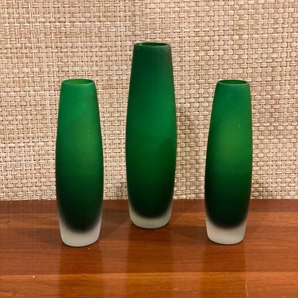 Viking Glass Other - 🌟2xHP🌟Mid Century Viking Glass Frost Green Vases